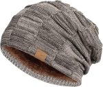 Vgogfly Slouchy Beanie for Men Winter Hats for Guys Cool Beanies Mens Lined Knit Warm Thick Skully Stocking Binie Hat